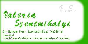 valeria szentmihalyi business card